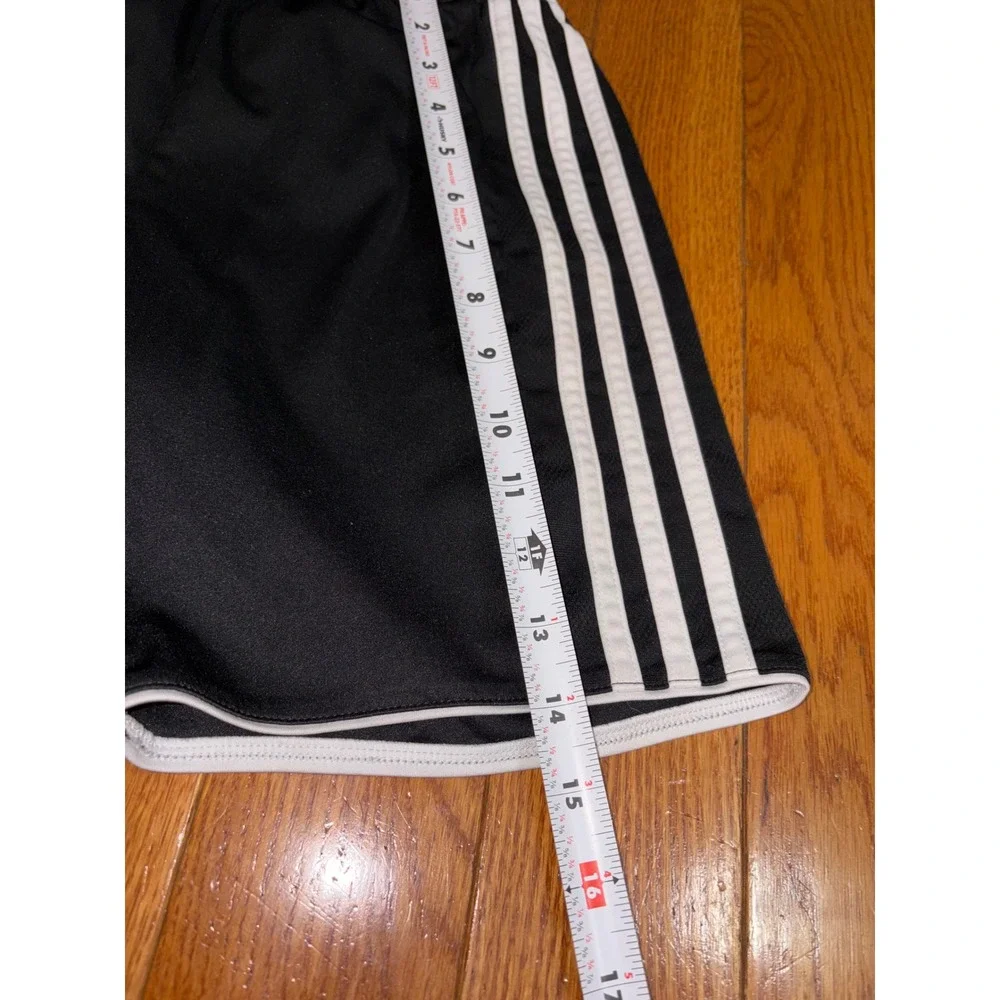 Adidas Boys ClimaCool Athletic Soccer Shorts Black White‎ Stripes Size Medium M